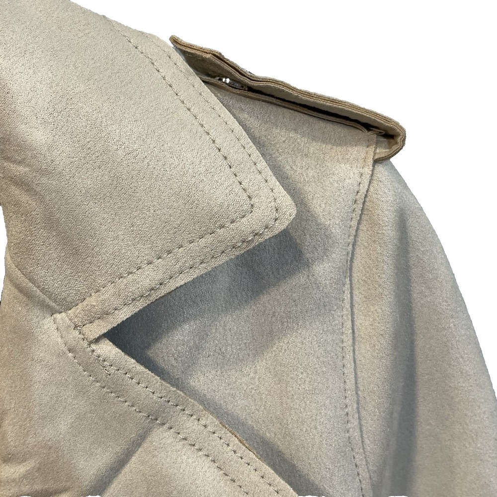 Tahari Women's SP Faux Leather Suede Bone Short Moto Jacket Blazer New - Picture 4 of 11